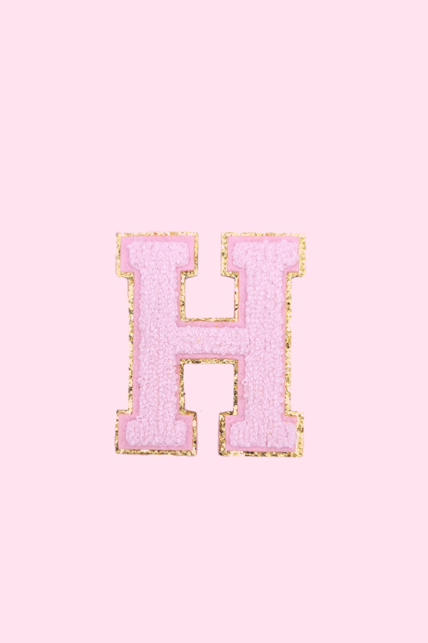 Pink & Gold Flair Chenille Letter Stickers  Varsity Chenille Bubble Letters  – L. Mae Boutique